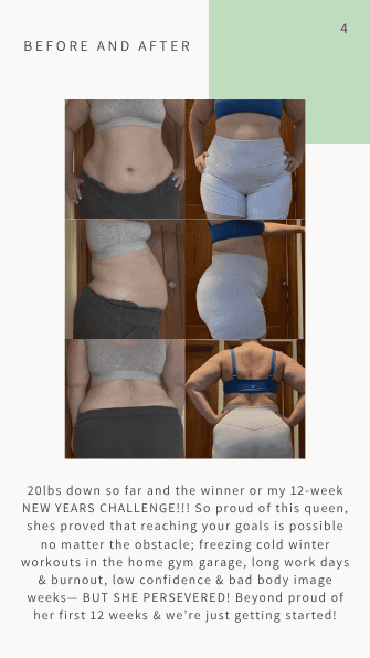 Client before and after transformation