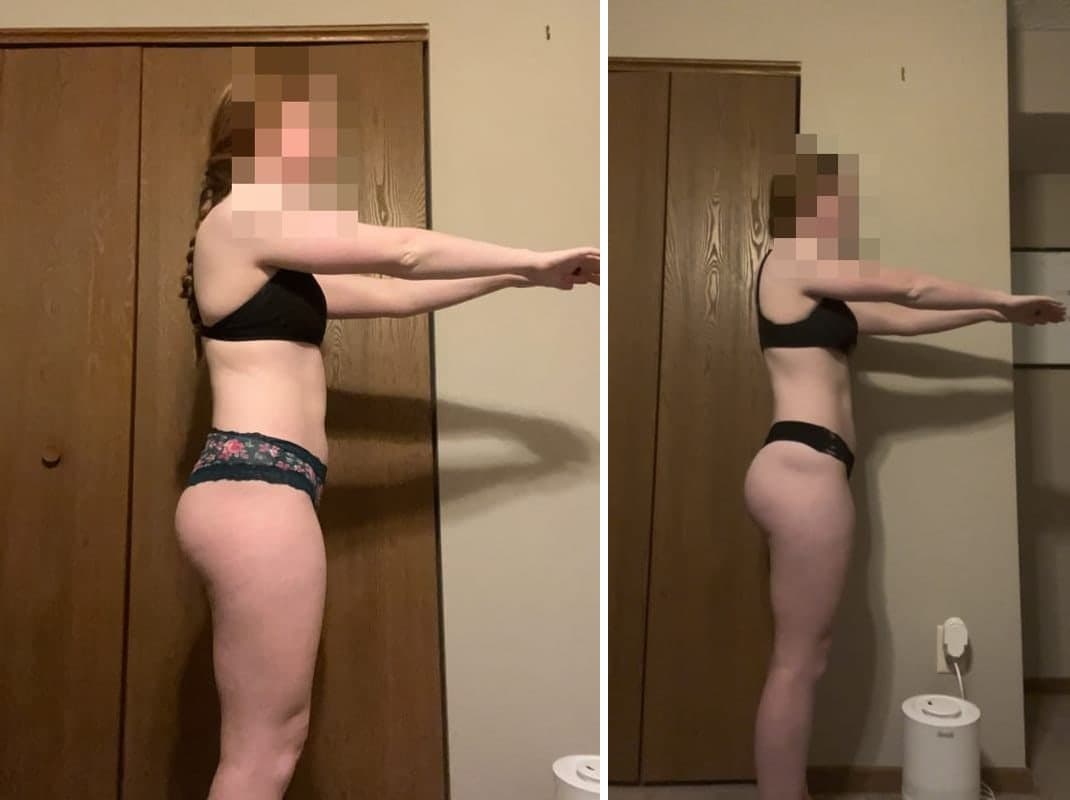 Client before and after, 4 months