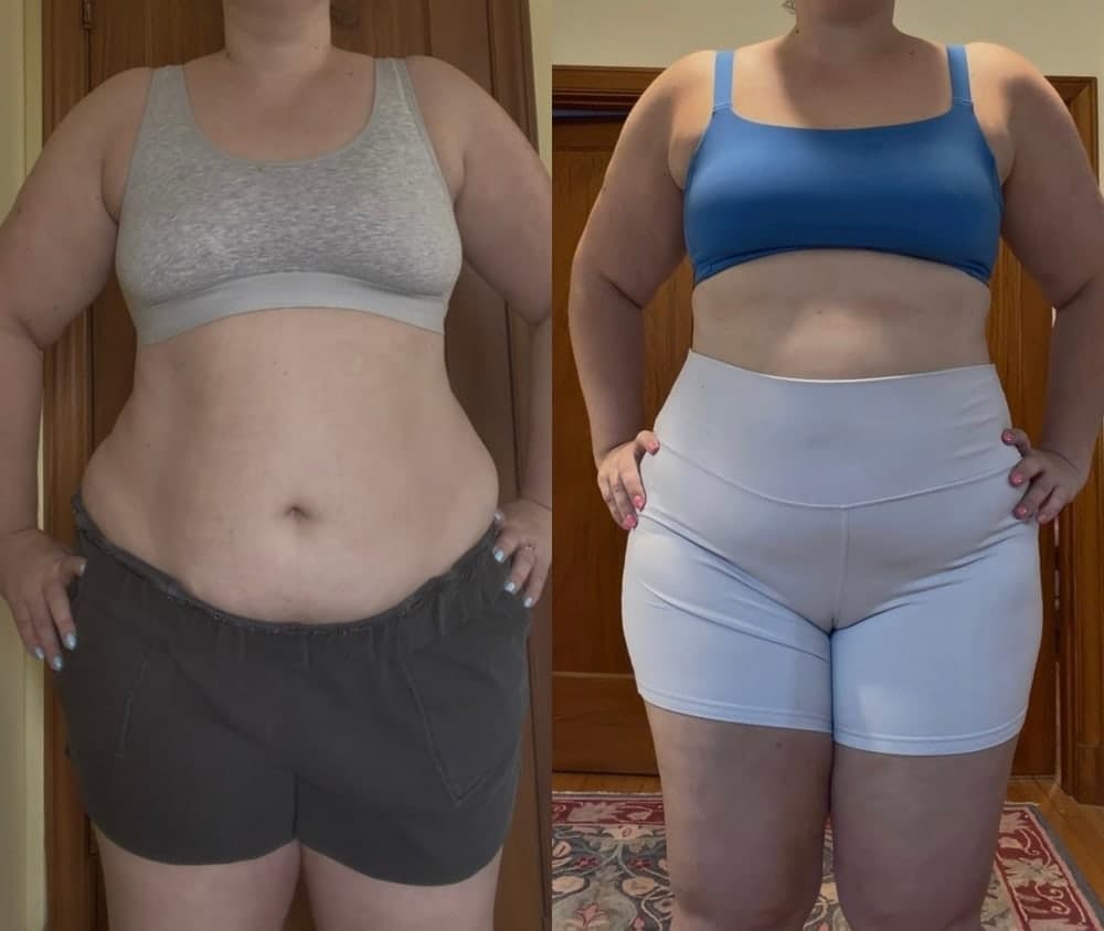 Client before and after, 20 lb · 12 weeks