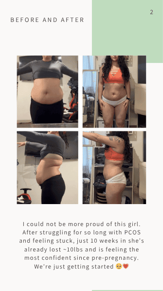 Client before and after transformation