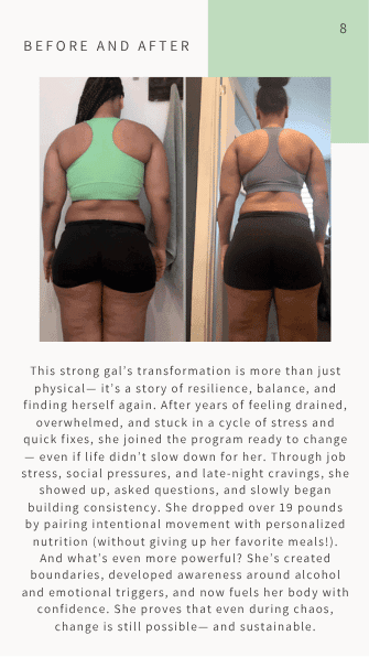 Client before and after transformation