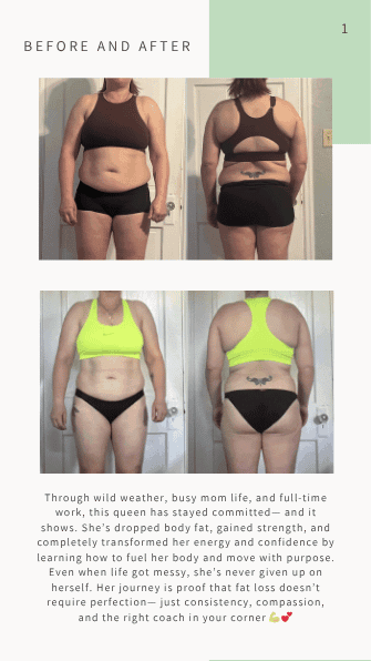 Client before and after transformation