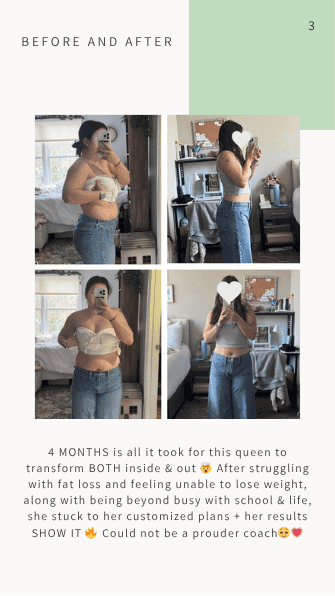Client before and after transformation