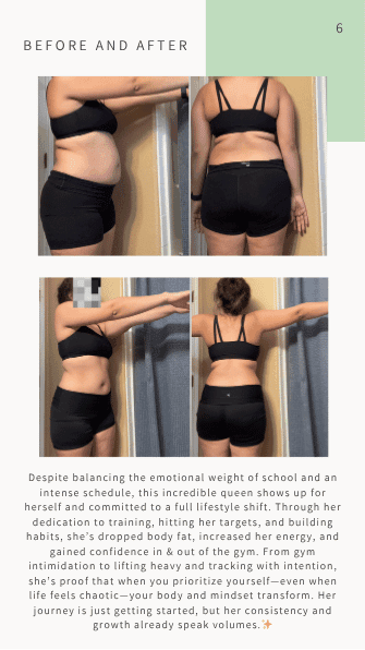 Client before and after transformation