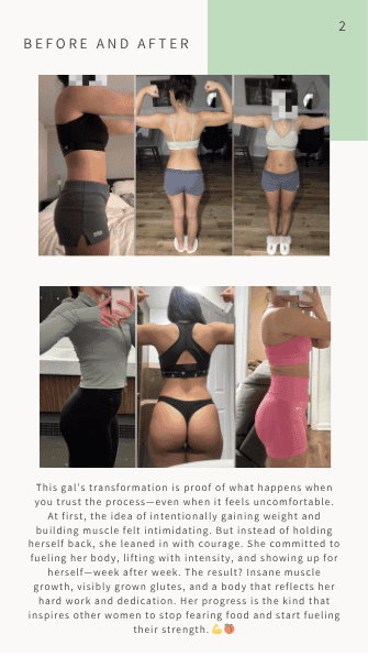 Client before and after transformation