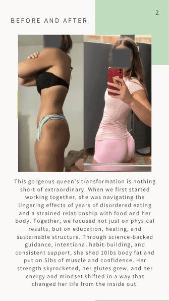 Client before and after transformation