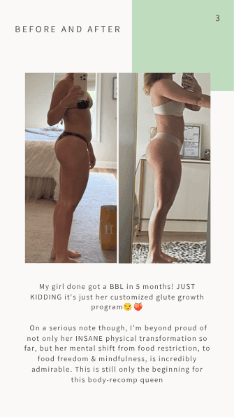 Client before and after transformation