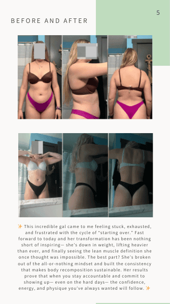 Client before and after transformation