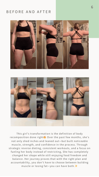 Client before and after transformation